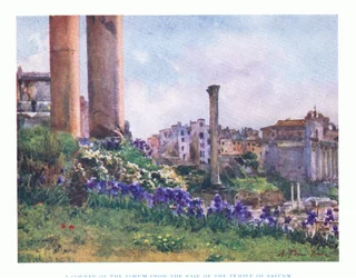 The corner of the Forum, from the base of the Temple of Saturn